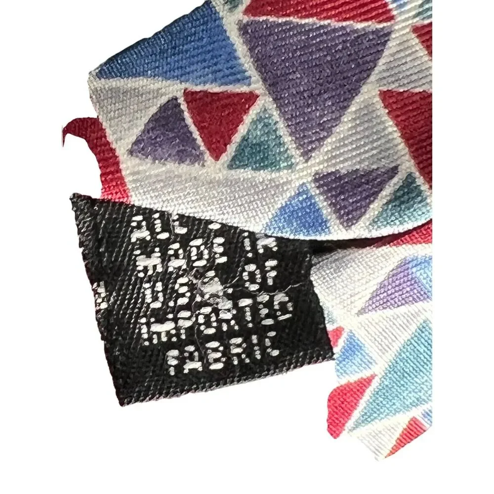Christian Dior Monsieur Silk Tie Geometric Red Blue‎ Purple Classic USA Designer